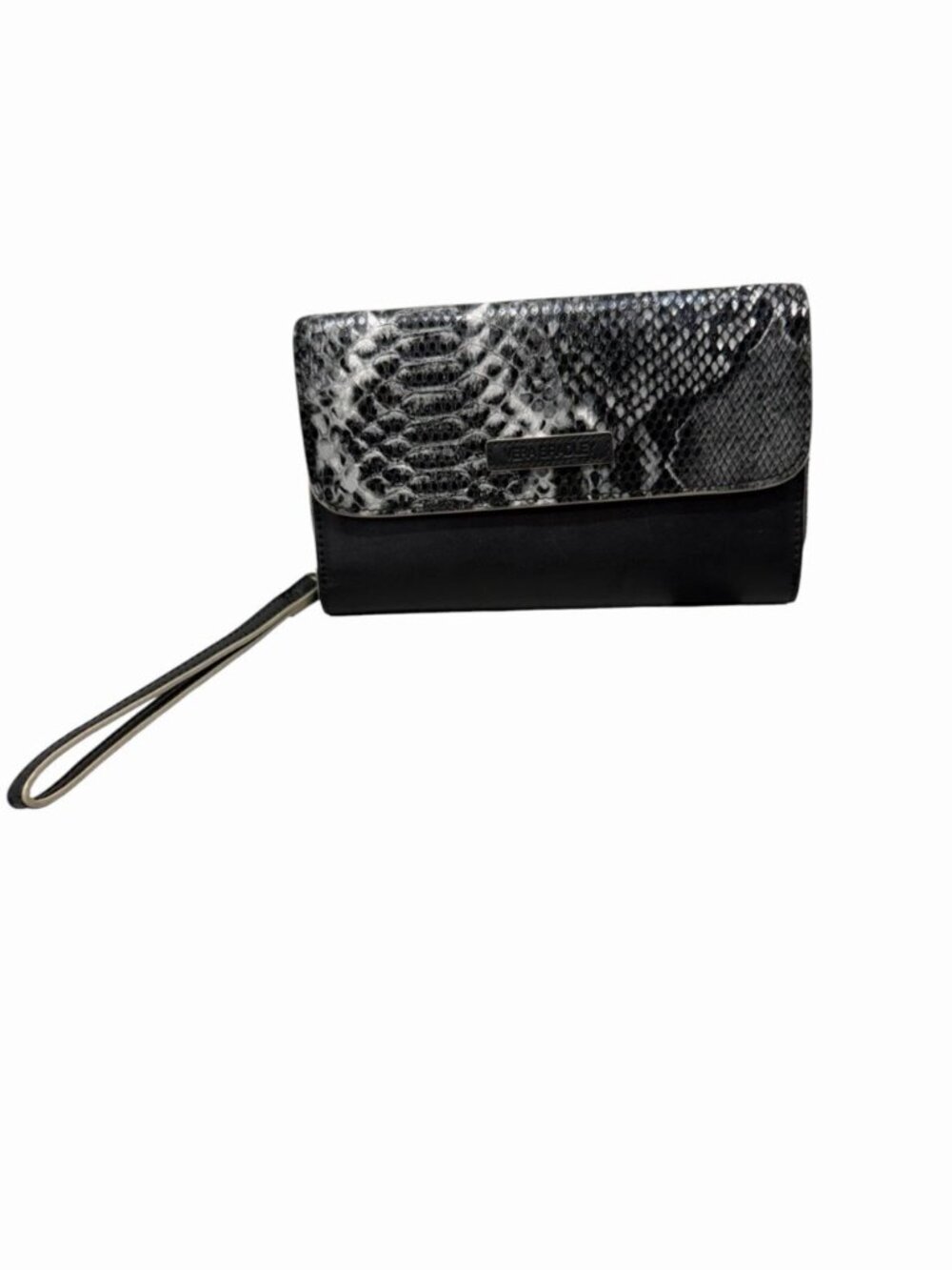 Vera Bradley Black Snakeskin Women's Wristlet Wallet Zip & Snap Closure - Picture 2 of 8